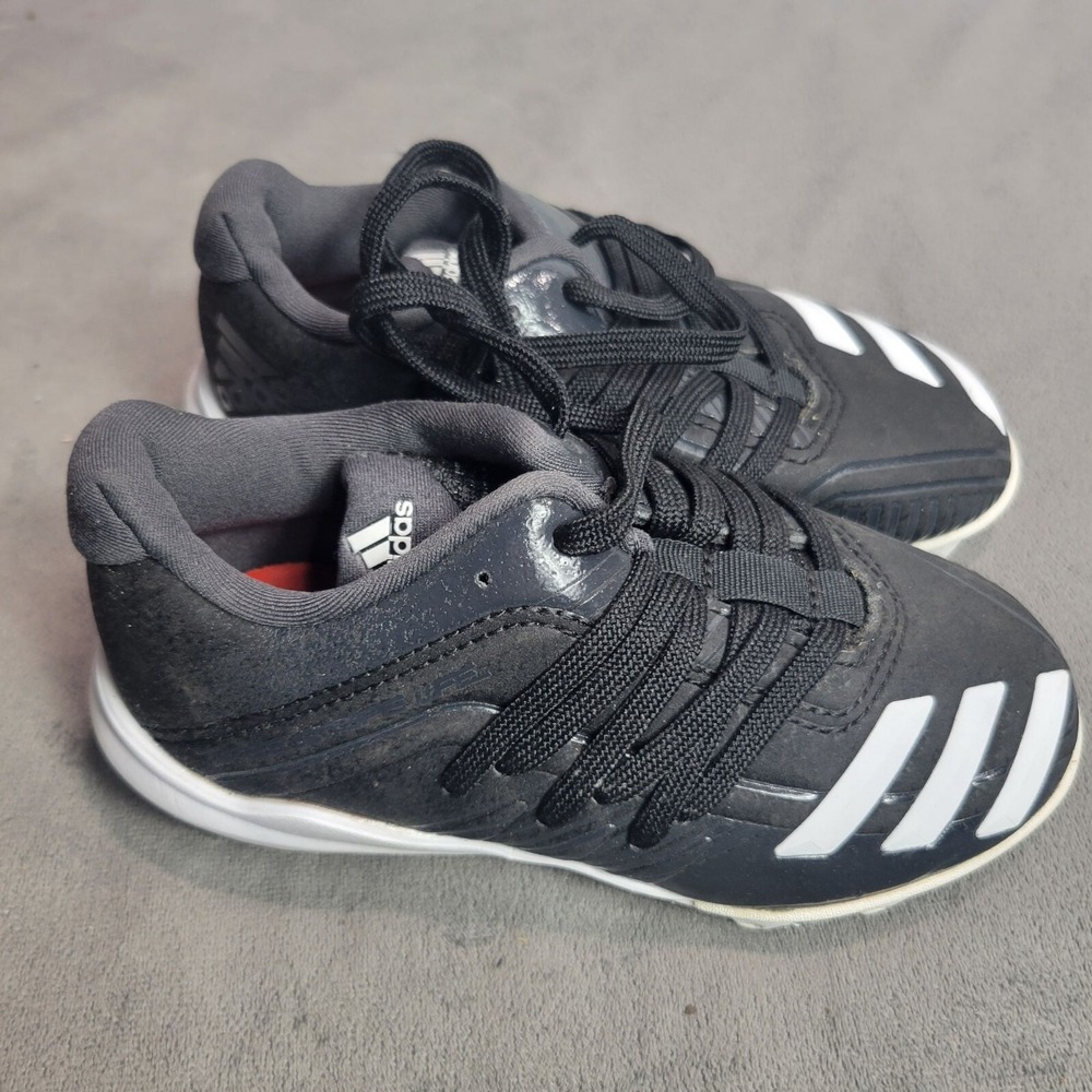 Adidas Kids Black & White Soccer Cleats Size 10K Spikes Boys Athletic Shoes